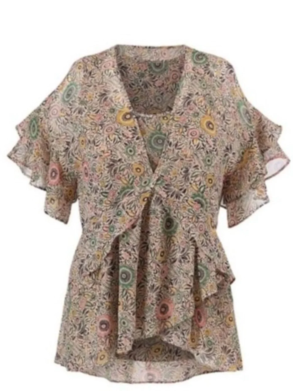 Cabi Poet Blouse (Style #5344) Floral Boho 2 pieces